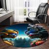 1PC Trans-formers Adventure Round Rug, Non-slip Chair Mat, Home Decor, Circle Carpet Perfect for Office, Bedroom, Living Room,Christmas Gift