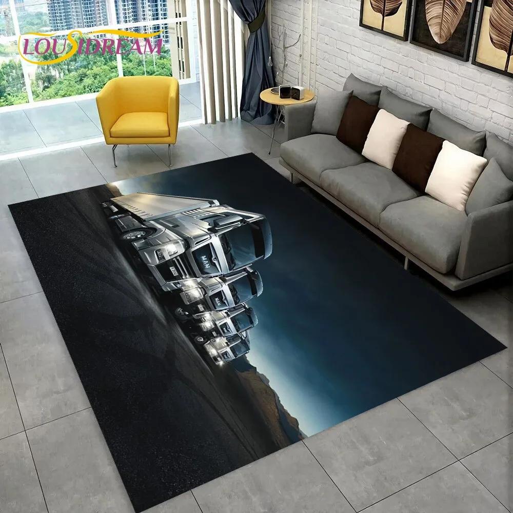 Latest MAN Truck Lorry 3D Printing Carpet Rug for Bedroom Living Room Home Sofa Decoration,Children Game Large Decor Floor Mat