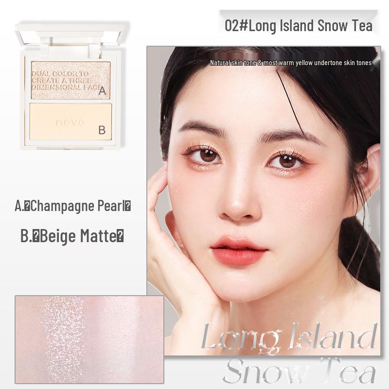 NOVO Dual-Color Contour & Highlight Palette: 3D Contouring, Matte Highlight, Nose & Shadow All-in-One Solution