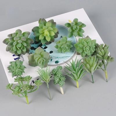 1 PZ Piante Succulente Artificiali Floccate Verdi Decorazione Casa Giardino Composizione Floreale Accessori Bagno Pianta Artificiale