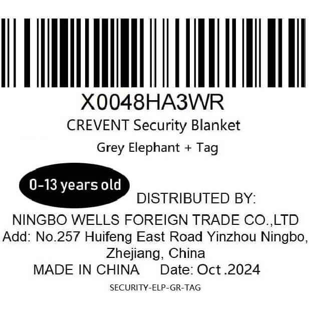 CREVENT Cozy Plush Baby Security Blanket Loveys for Baby Boys and Girls, Minky Dot Front + Sherpa Backing with Animal Head (Grey Elephant + Tag)