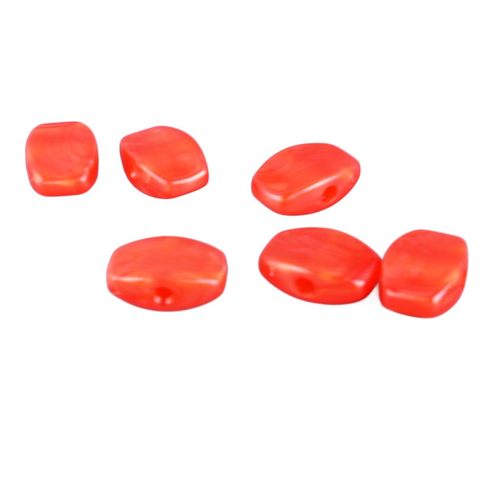 6Pcs Guitar Tuning Peg Buttons Plastic Comfortable Grip Tuner Buttons for Electric Acoustic Guitar Red