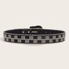 Western Rivet Studded Belt for Women with Beaded Trim Cowgirl Belt for Jeans Pants Girl  Belt Decorative Waistband