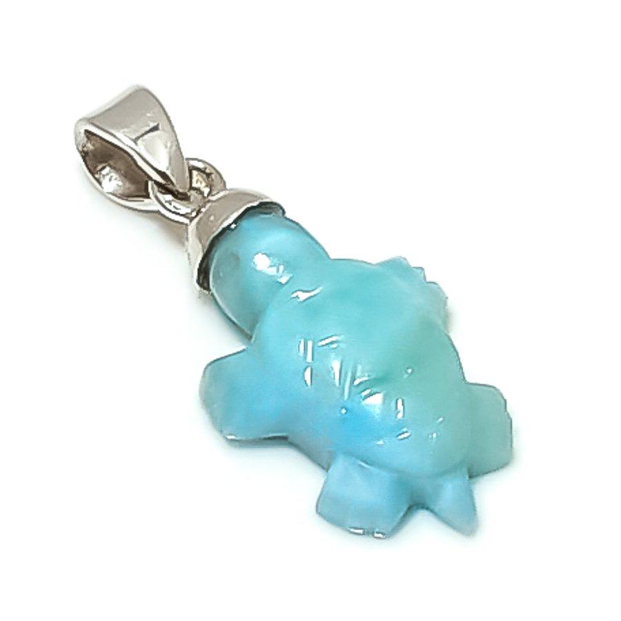 

Natural Larimar Gemstone Handmade 925 Sterling Silver Jewelry Pendant 1.18 N4J76