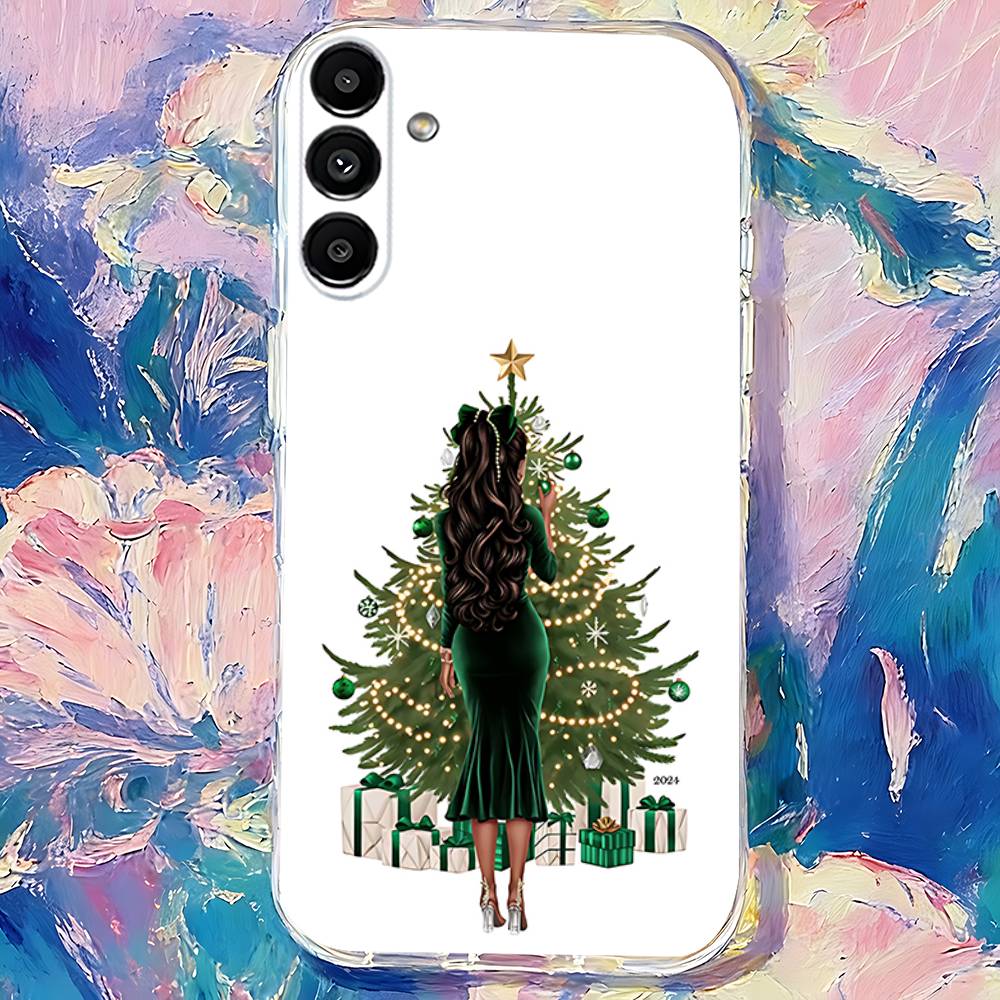 

Christmas Tree Girl GiftS Clear case suitable for Samsung S30,S25,S24,S23,S21,S22,S20,S10,5G,FE,lite,PIus,Ultra Transparent SamsungNote20Ultra