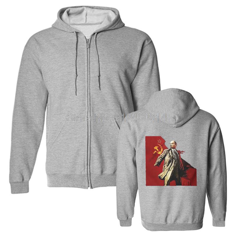 USSR Vladimir Lenin Communist Hoodie Men Fleece Hoodies Hip Hop Hooded Sweatshirt Streetwear Harajuku