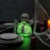 Lighted Haunted House Accessory Halloween Half Body Skeleton Decoration, Realistic Spooky Light Up Plastic Waterproof Decor for Graveyard,