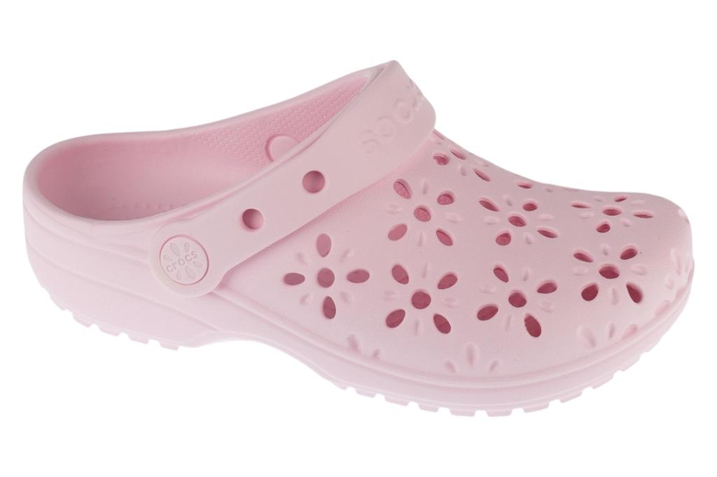 Crocs Classic Floral Cut Out Clog Kids , for Girl Pink Slides