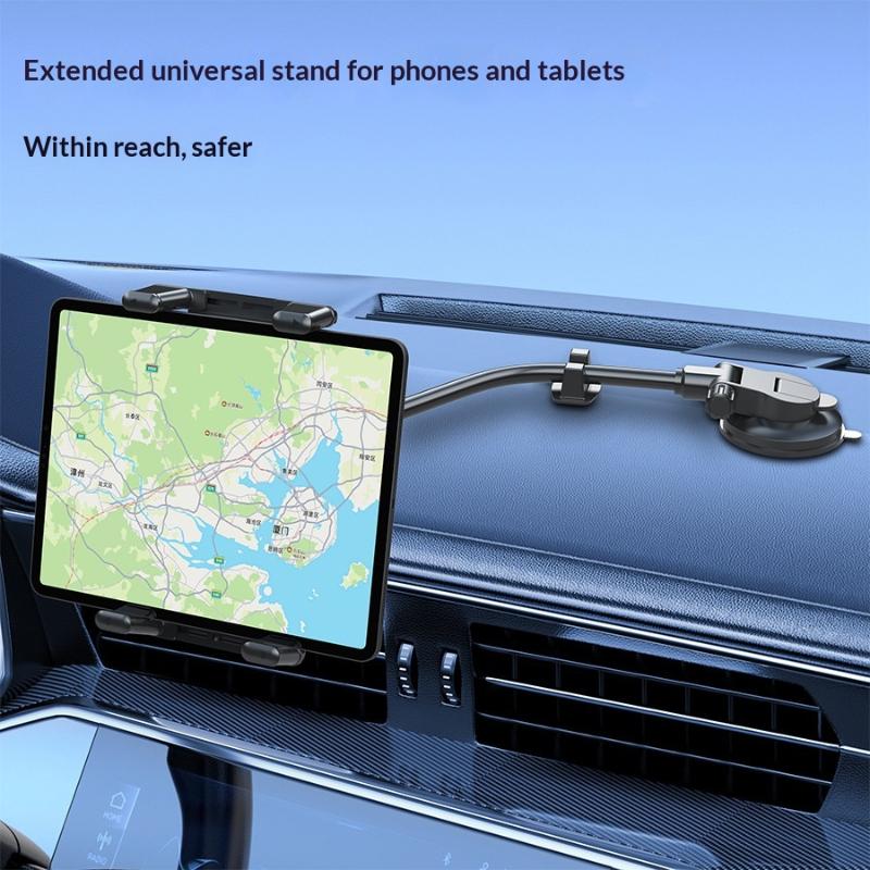 New Dashboard Tablet Holder For Car Suction Cup Car Windshield Mount With Large Clamp For All 5"-15" Tablet And Phone Devices