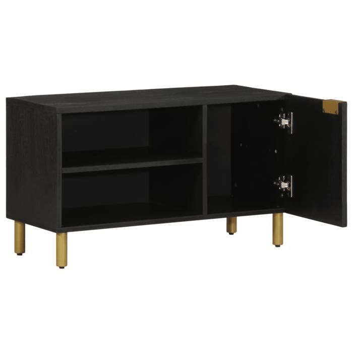 VidaXL TV Cabinet Black 80x33x46 Cm Engineered Wood, TV Stand, TV Unit, Multimedia Cabinet, TV Bench, Hi-fi Cabinet, 4017663