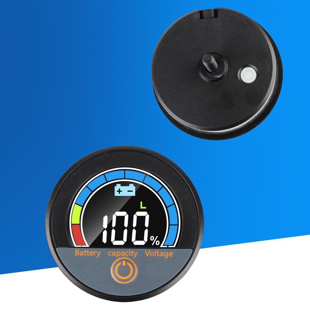 Battery Level Indicator DC7-100V Car Voltage Meter Battery Capacity Tester Waterproof Universal Digital Circular Voltmeter