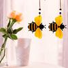 6pcs Bee Ornaments Wooden Bumble Bees Cutouts Decorations for Tree Tree Tray Wreath Christmas Festival Bee Sign Art Crafts Home Hanging Decor