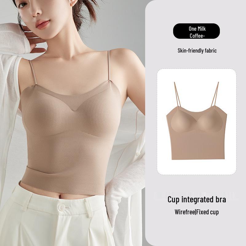 

Женская рубчатая майка с нагрудными вкладышами - Летний жилет-бюстгальтер и верхняя одежда L [130-160 lbs]