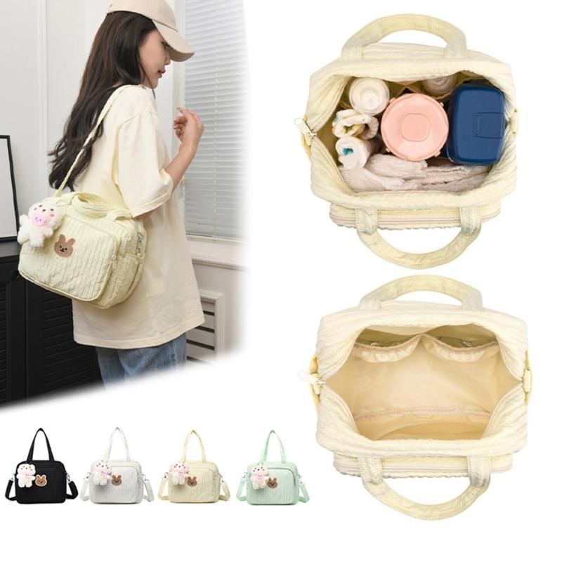 Diaper Bag Handbag Fashionable Mother and Baby Nappy Pouch One Shoulder Crossbody Bag for Bottle, Diaper Storage
