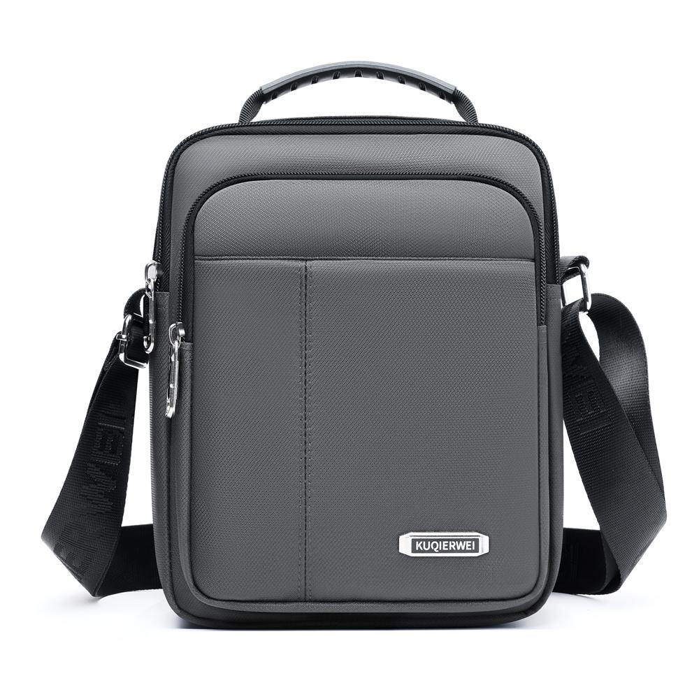Waterproof Nylon Crossbody Bag for Men Casual Shoulder Messenger Bag with Handle and Zip