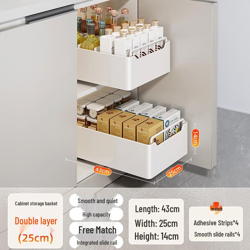 Kitchen Sink Pull-Out Basket Organizer Drawer