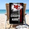 1PC Custom Name Beach Towel Kansas Fan Gear Beach Towel, Suitable for Camping, Travel, Beach Accessories, Super Absorbent, Family Gift