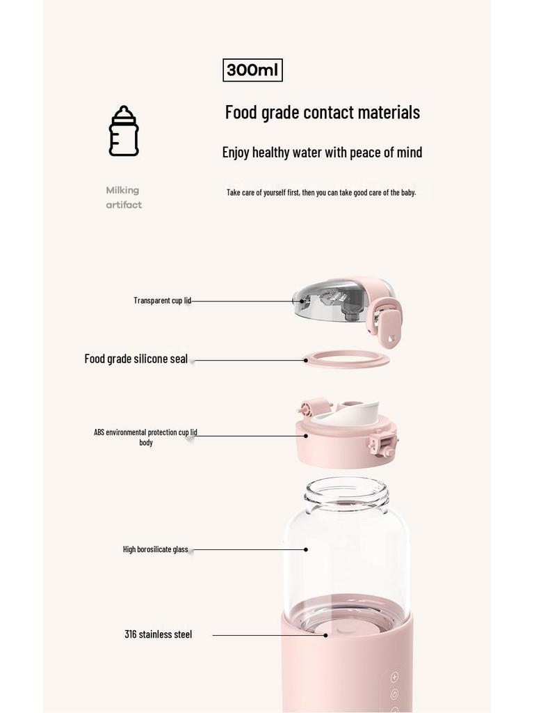 Portable Wireless Baby Formula Maker & Insulated Charging Kettle for Warm Milk On the Go