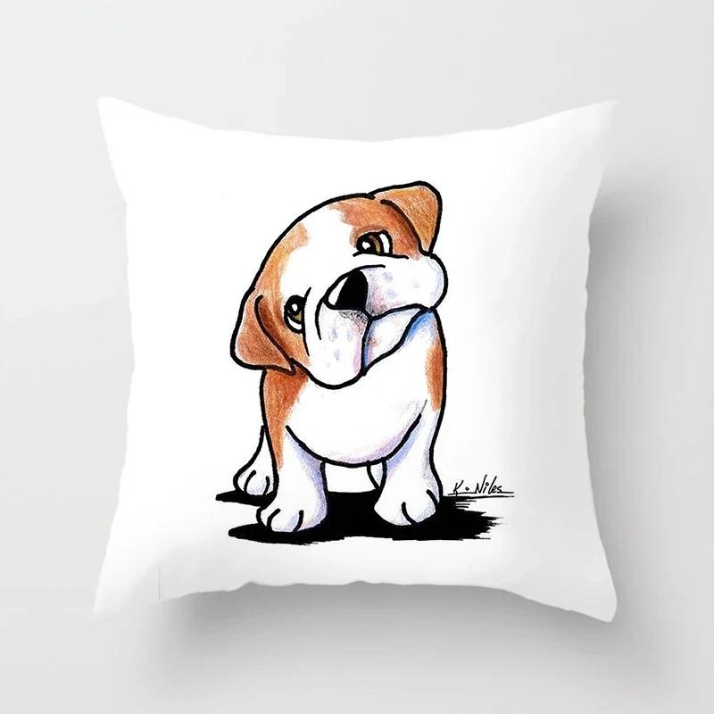 French Bulldog Cushion Cover Sofa Dogs Pillow Cover for Home Decoration Sofa Chair Cars Decorative Pillows Pillowcase X