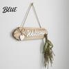 Rustic Hanging Door Decoration Wooden Welcome Pastoral Sign Decor Front Style Wall Halloween Hanger Ornament with Hemp Rope for
