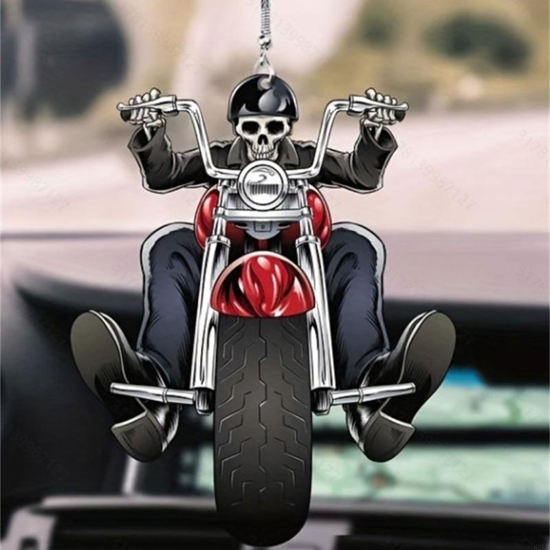 62KD Cool Skeleton Figurines Halloween Skul Pendant Car Ornament Cool Skul Statue Large Ball Decorations Ceiling