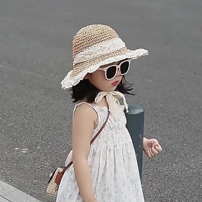 Summer Children'S Vacation Beach Hat Summer Lace Straw Hat Baby Parent-Child Spring And Autumn Sun Hat