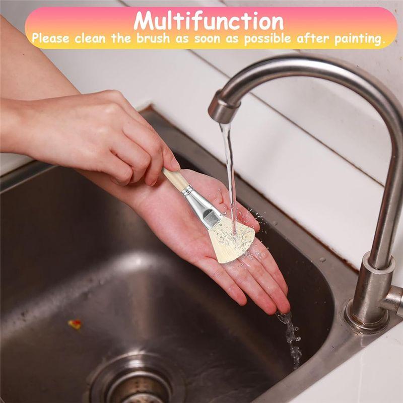 A60Z7 Piece Acrylic Painting Mop Brush Set, Acrylic Paint Brush Set For Acrylic Watercolor Oil Painting Wall Paintingmay