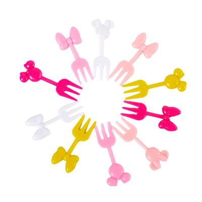 10Pcs Mini Cartoon Obst Gabel Kinder Snack Kuchen Dessert Zahnstocher Bento Mittagessen Party Dekoration Obst Gabel