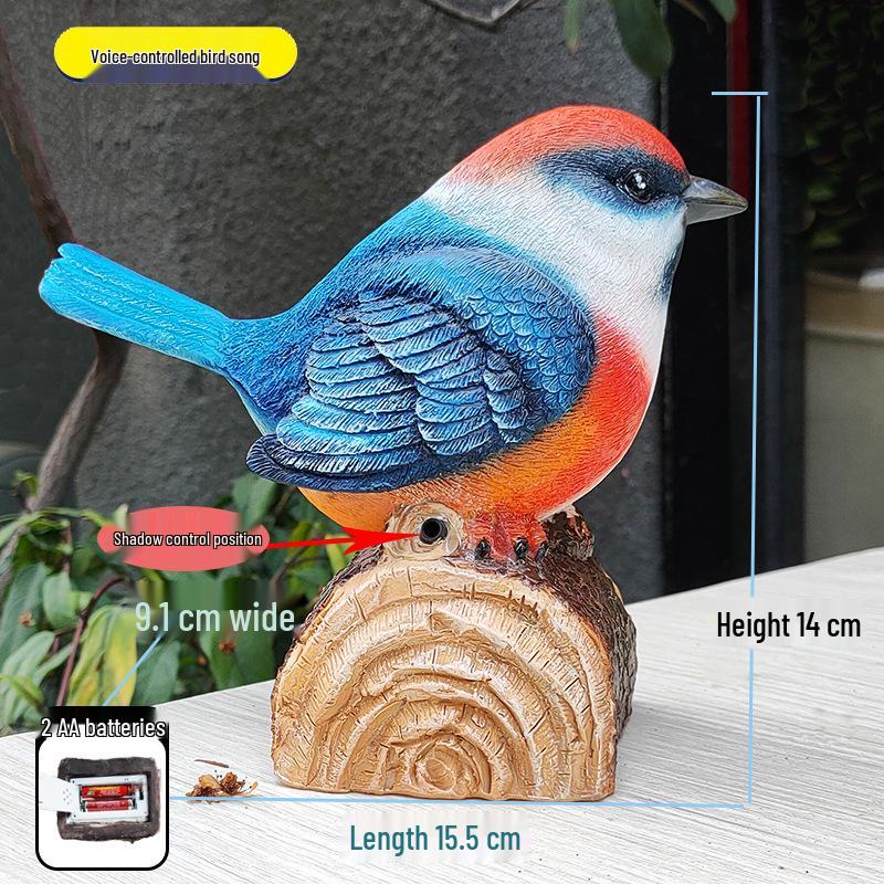 Hummingbird and Tit Bird Resin Garden Ornament for Outdoor Decoration