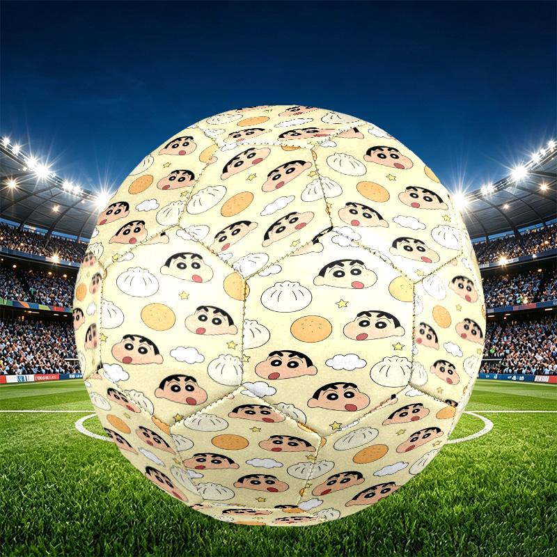 Crayon Shin Print Size 5 Soccer Ball, PU Wear Resistant Football for Match Training and Daily Practice, Birthday Gift for Soccer Fans