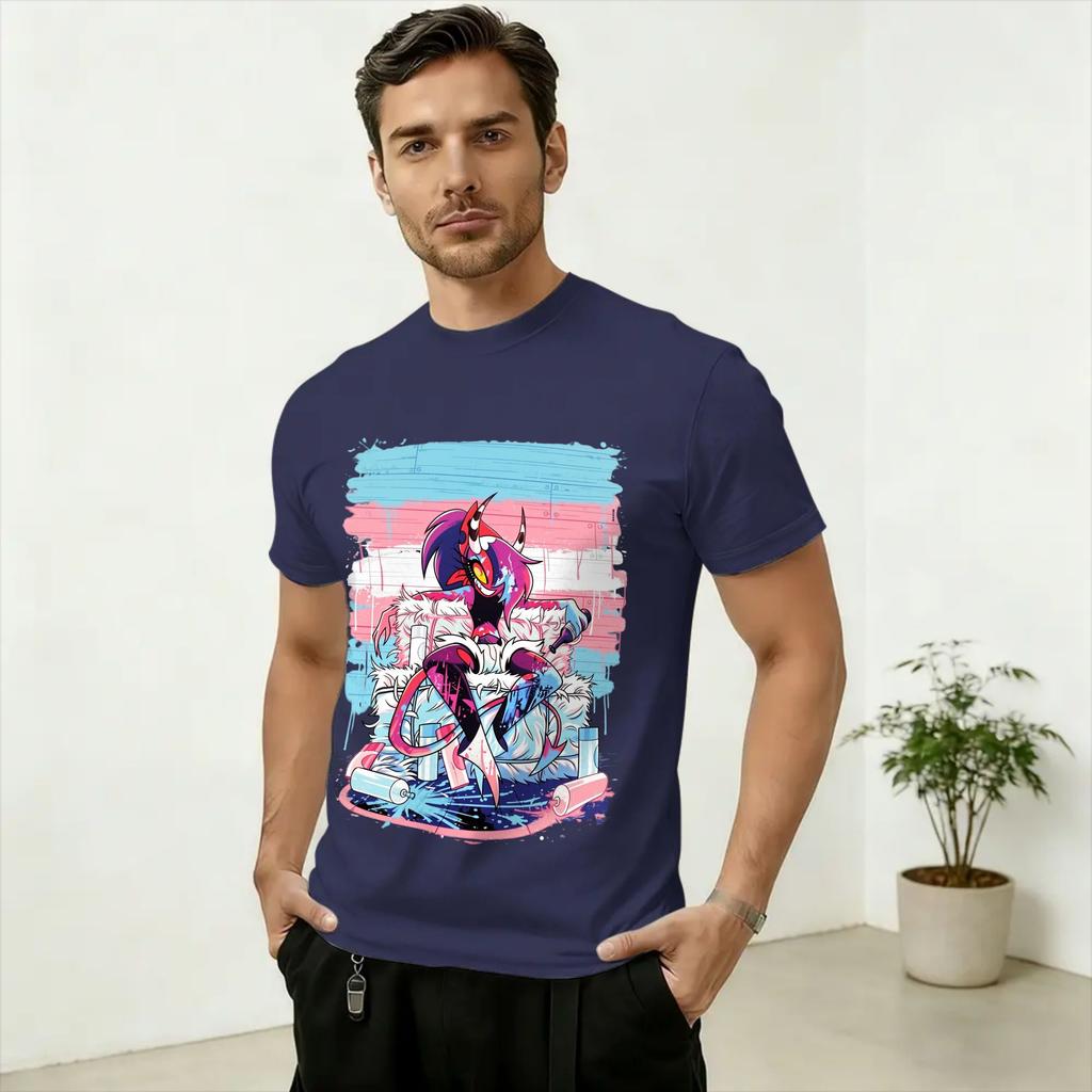 Unisex T-Shirts Hazbins Hoteling Vox Solo Metal Novelty Pure Cotton Tee Shirt Short Sleeve  T Shirts O Neck Clothes Graphic Printed
