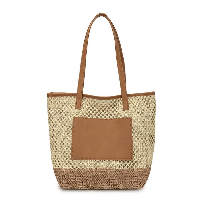 Summer Large-capacity Straw Woven Bag Women's New Versatile Shoulder Bag Woven Vegetable Basket Tote Bag