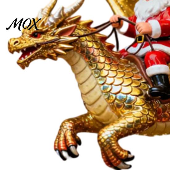 Einzigartige Feiertagsbaum-Anhänger 2 Stück Weihnachtsmann Drachenreiter Weihnachtsdekoration, 2D Acryl Fliegender Fantasy-Stil Dekor Claus Hängende Dekoration, Festlich