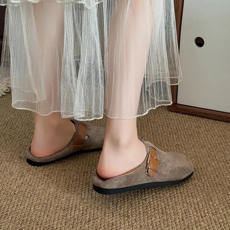 2025 Hot Sale Ladies Shoes Buckle Strap Women's Flats Outdoor Casual Flats Women Round Toe Mixed Colors Shoes Women Zapatos