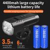Aluminium 1000 Lumen 4400mAh Bike Headlight with 130DB Horn USB Charge Night Cycling Front Handlebar Frame Mounting Placement