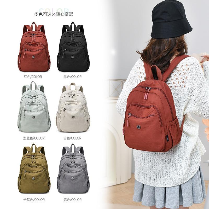 Jesień nowy lekki nylonowy damski plecak o dużej pojemności, modny niszowy plecak damski