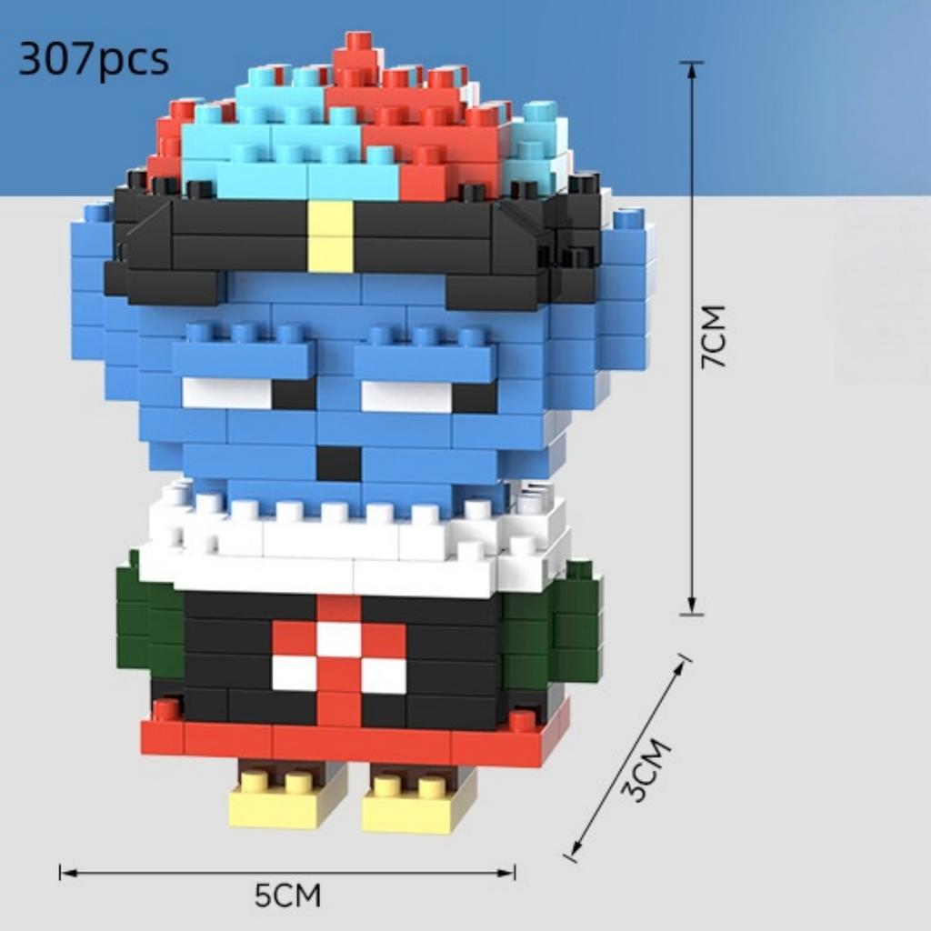 6cm high particle building blocks assembly toys mini desktop ornaments room decoration Halloween Christmas anime cartoon kawaii