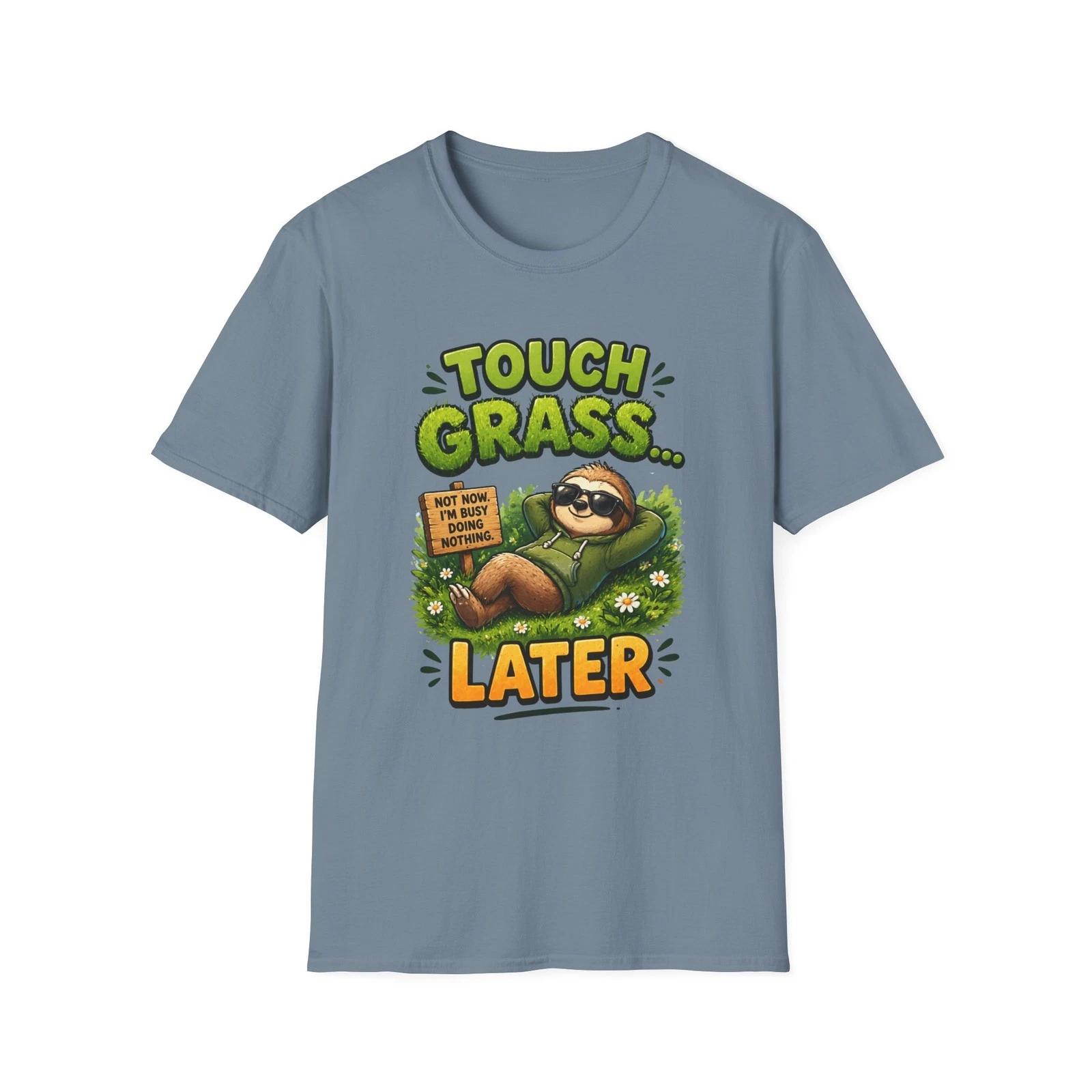 Touch Grass Sloth Children s Children s T  Children s T-shirt | Lazy Sloth Illustration, Chill Vibes Funny Tee 140