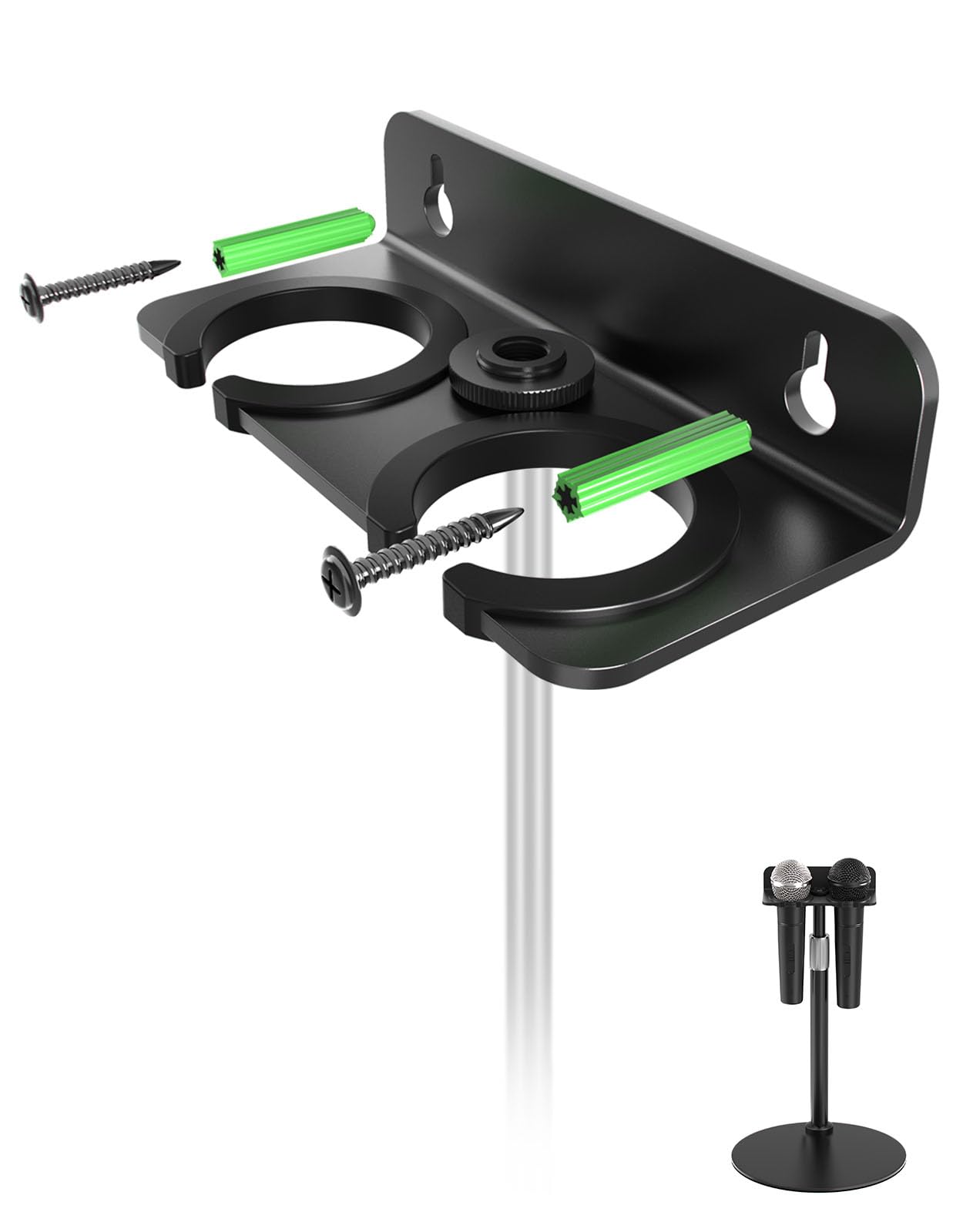 

Etour [Обновление 2025] Держатель для нескольких микрофонов, Стойка для микрофона, Органайзер для хранения ручных, динамических, проводных и беспроводных микрофонов, Настенное крепление с