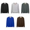 Men Fleece Lined Sweatshirt Long Sleeve Round Neck Thickened Pullover Warm Fall Winter Casual Sweatshirt for Street Work Daily Errands