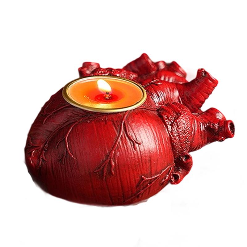 

Halloween Candle Holder Decoration Heart Candle Holder Skeleton Candle Holder Brain Ghost Festival Decoration Supplies Props
