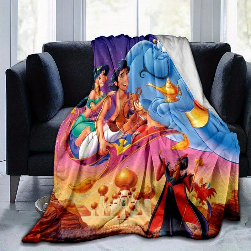 1pc. Blue Genie Holding Magic Lamp Flying Carpet for Home Office Outdoor Blanket Gift Suitable All Seasonsz0417201
