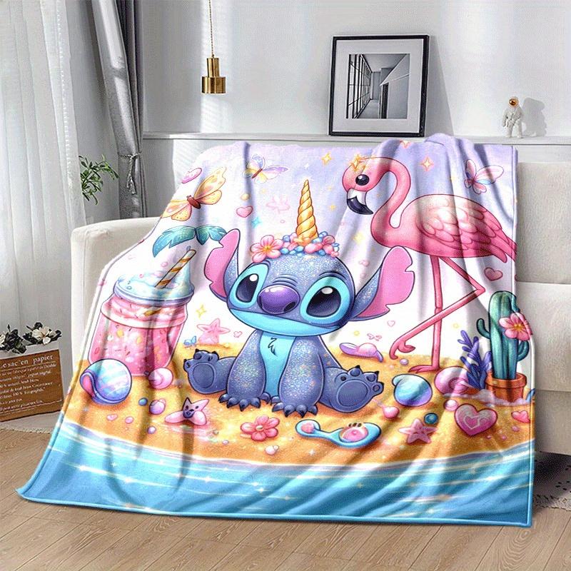 1pc Cute Stitch Printing Blanket - Soft, All-Season Throw for Living Room, Bedroom,Personalized Gift with Adorable Cartoon Design