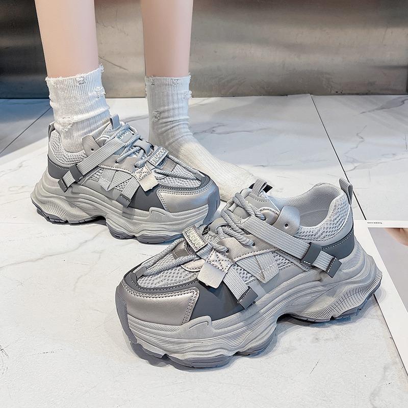 Fashion 2025 Ladies Shoes Mesh Women's Vulcanize Shoes Outdoor Platform Lace Up Women Sneakers Breathable Versatile Casual Shoes Zapatos