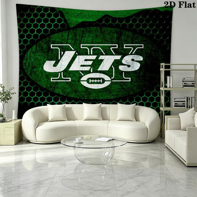 New york jets Logo Wall Tapestry Aesthetic Wall Hanging Printed Fabric Blanket Decorative Tapestries for Bedroom Living Room Home Decor