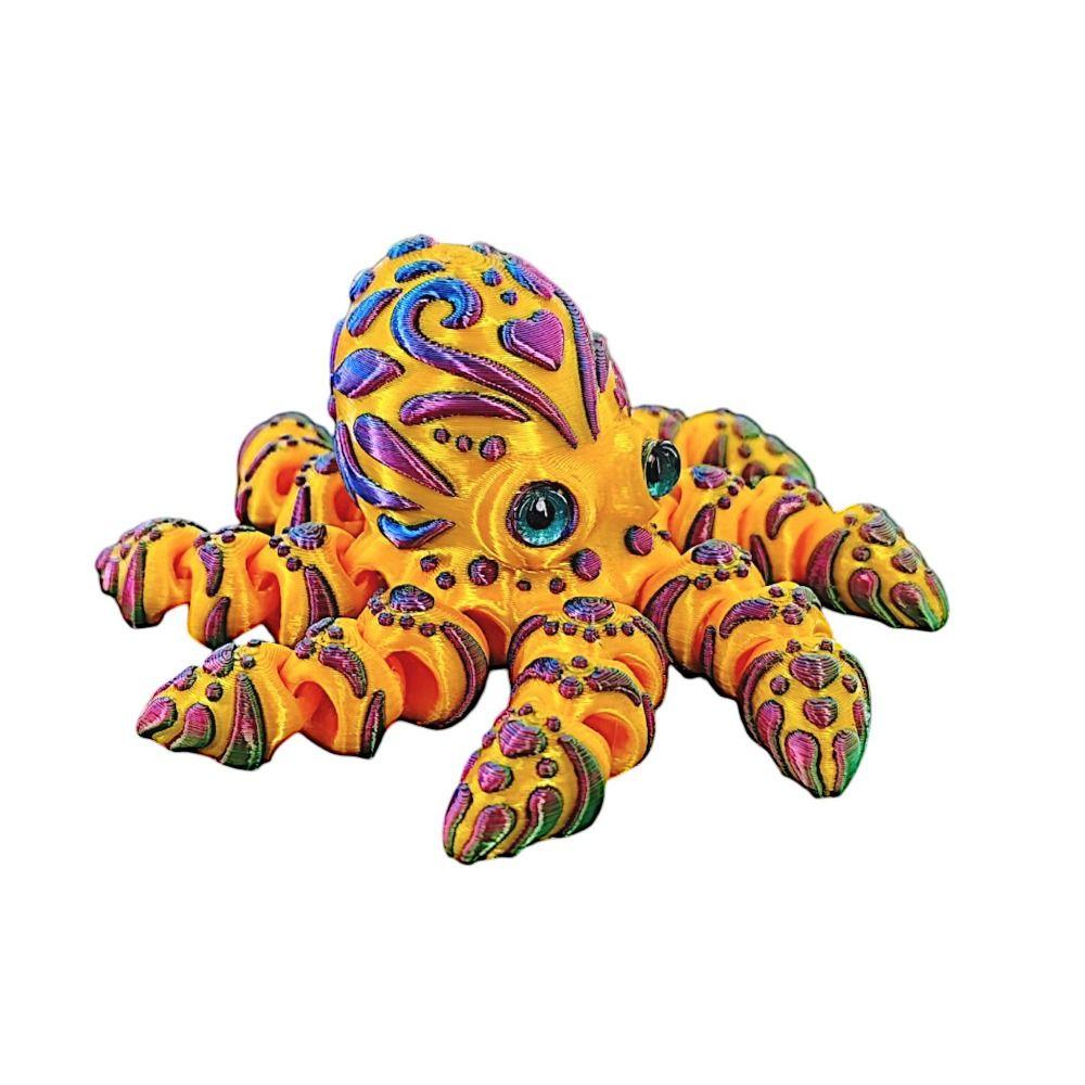 Cartoon 3D Printed Octopus Model Realistic Octopus Sculpture 3D Printed Octopus Toy  Children