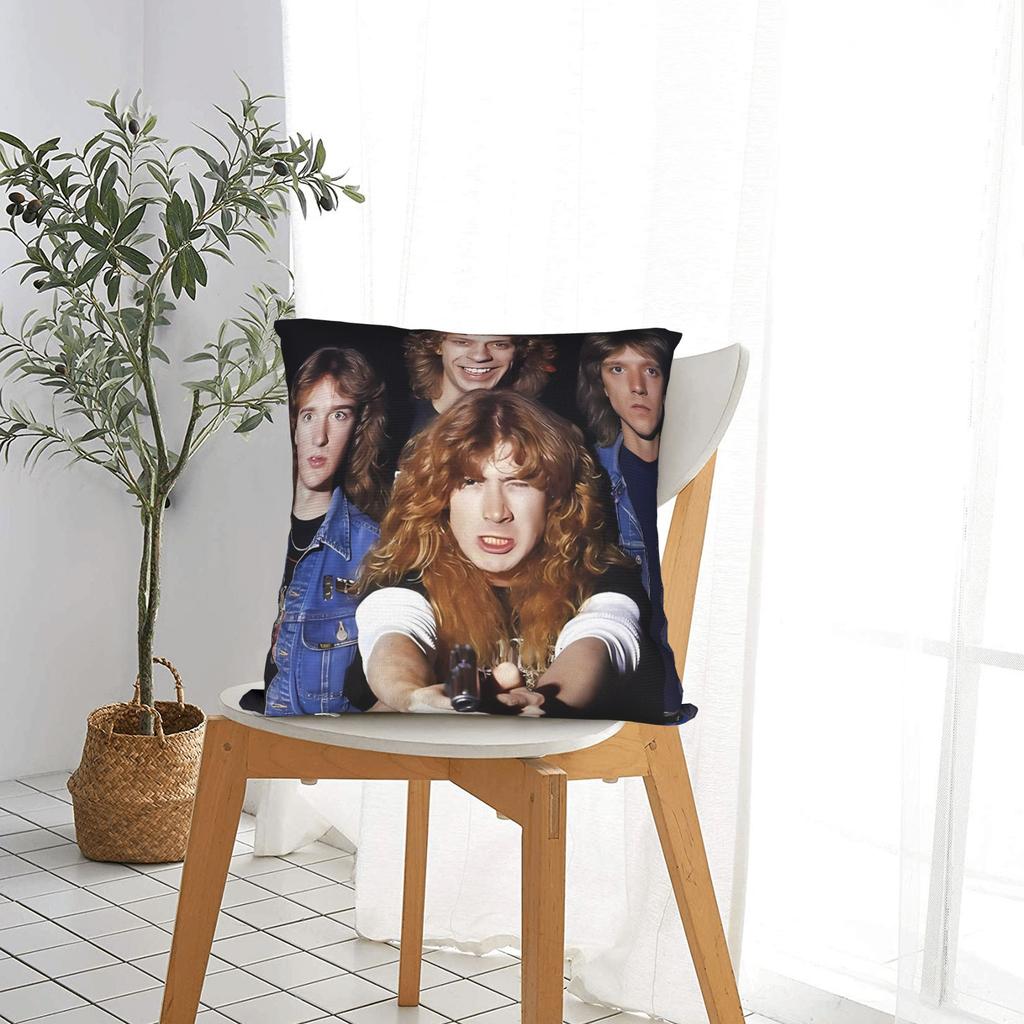 Megadeths Band Pillow Cover The True Metal Fashion Pillow Case For Couch Sofa Bedroom Comfy Pillowcases Gift
