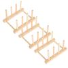 3Set Christmas Kitchen Utensils Bowl Dish Draining Rack Wooden Shelf Home Decoration