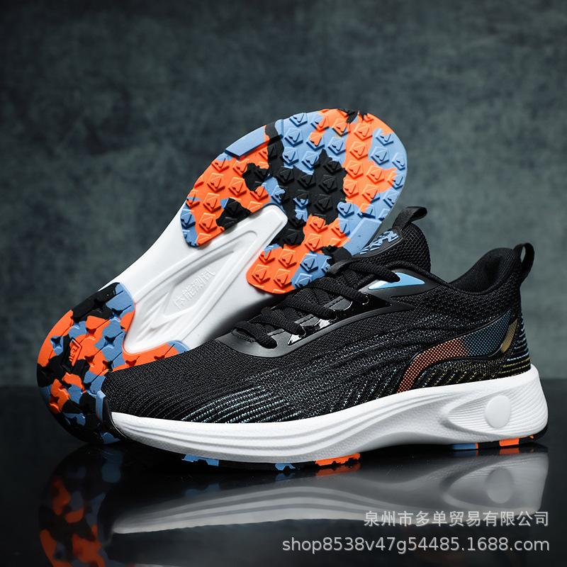 

Ultra-light shock-absorbing running shoes for men and women, breathable fly-woven mesh sports shoes, professional training for sports students, large 36 чёрный
