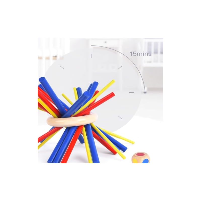 [TOUFEIYUAN] Holz Klebe Balance Spiel Tischspiel für Kinder und Erwachsene. Klebriges Balance Spiel Brettspiel für Kinder und Erwachsene. Würfel, Geschicklichkeitstraining,